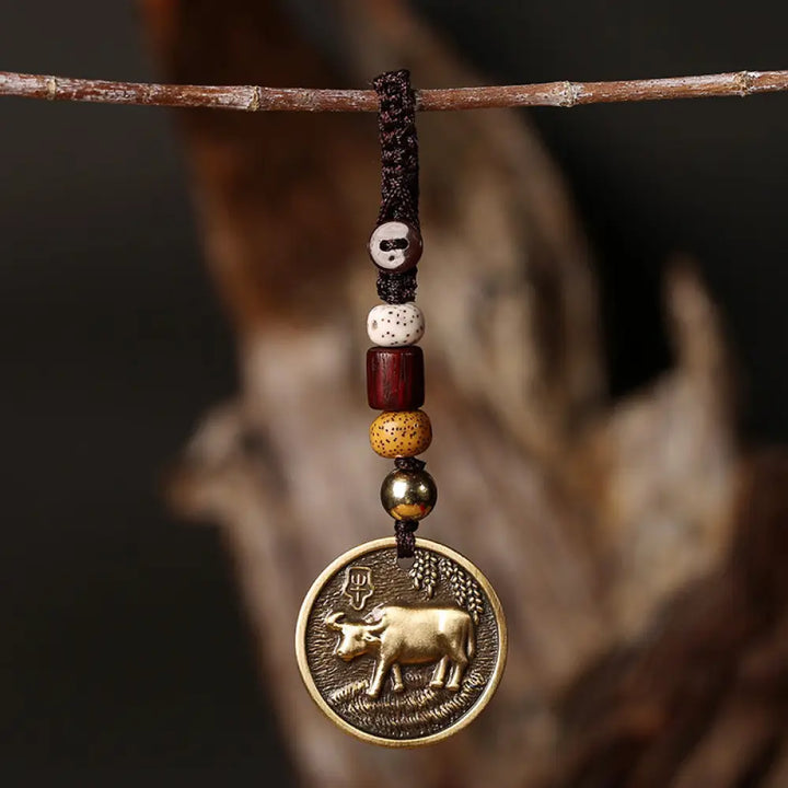 BWOOOH Chinese Zodiac Copper Luck Keychain Decoration