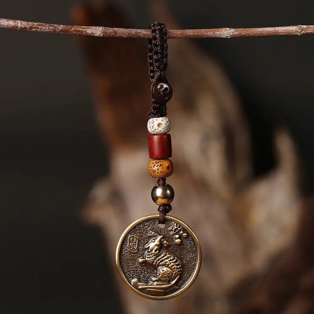Chinese Zodiac Copper Luck Keychain Decoration - Rat - Key Chain