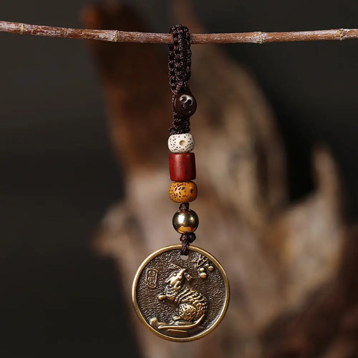 Chinese Zodiac Copper Luck Keychain Decoration - Rat - Key Chain