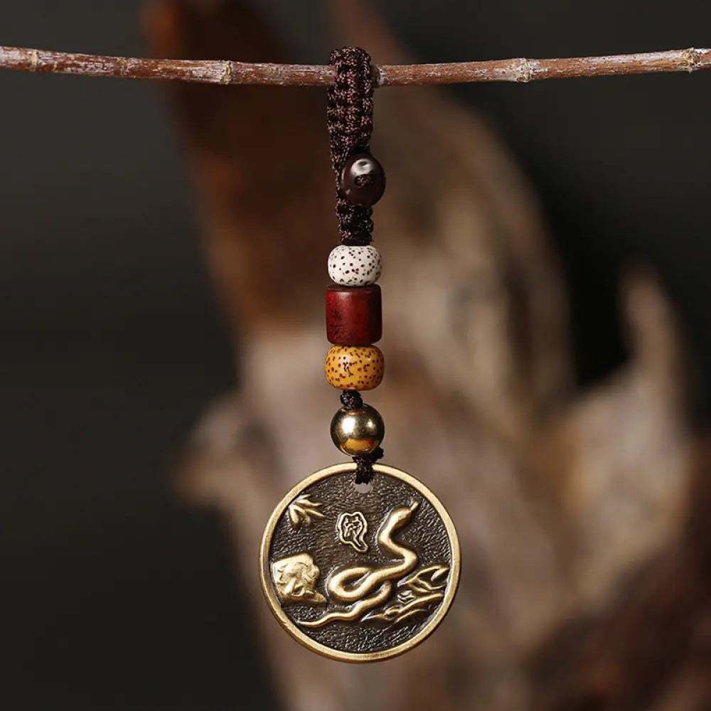 Chinese Zodiac Copper Luck Keychain Decoration - Snake - Key Chain
