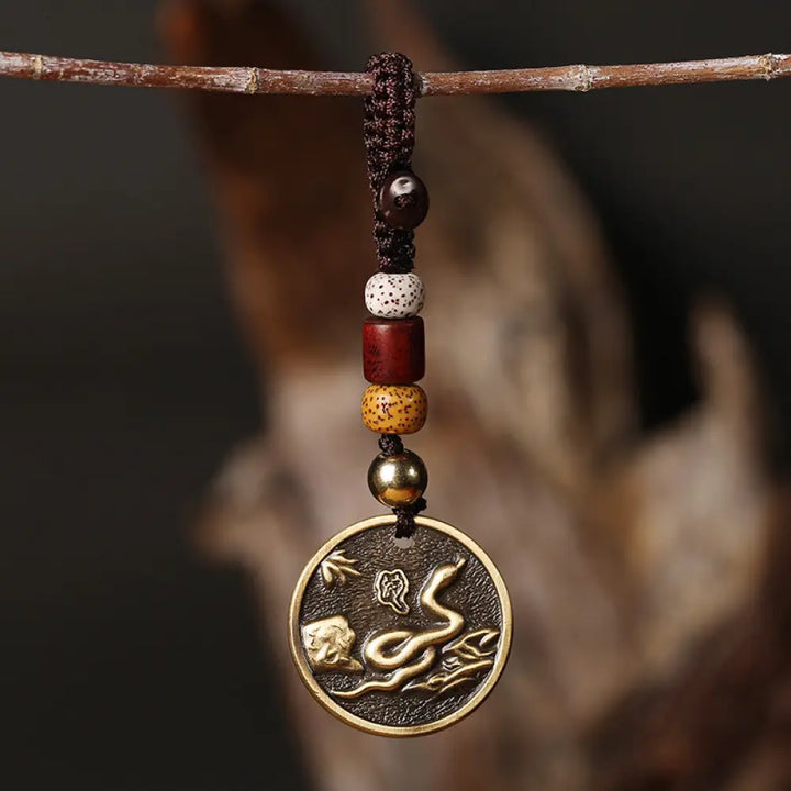 Chinese Zodiac Copper Luck Keychain Decoration - Snake - Key Chain