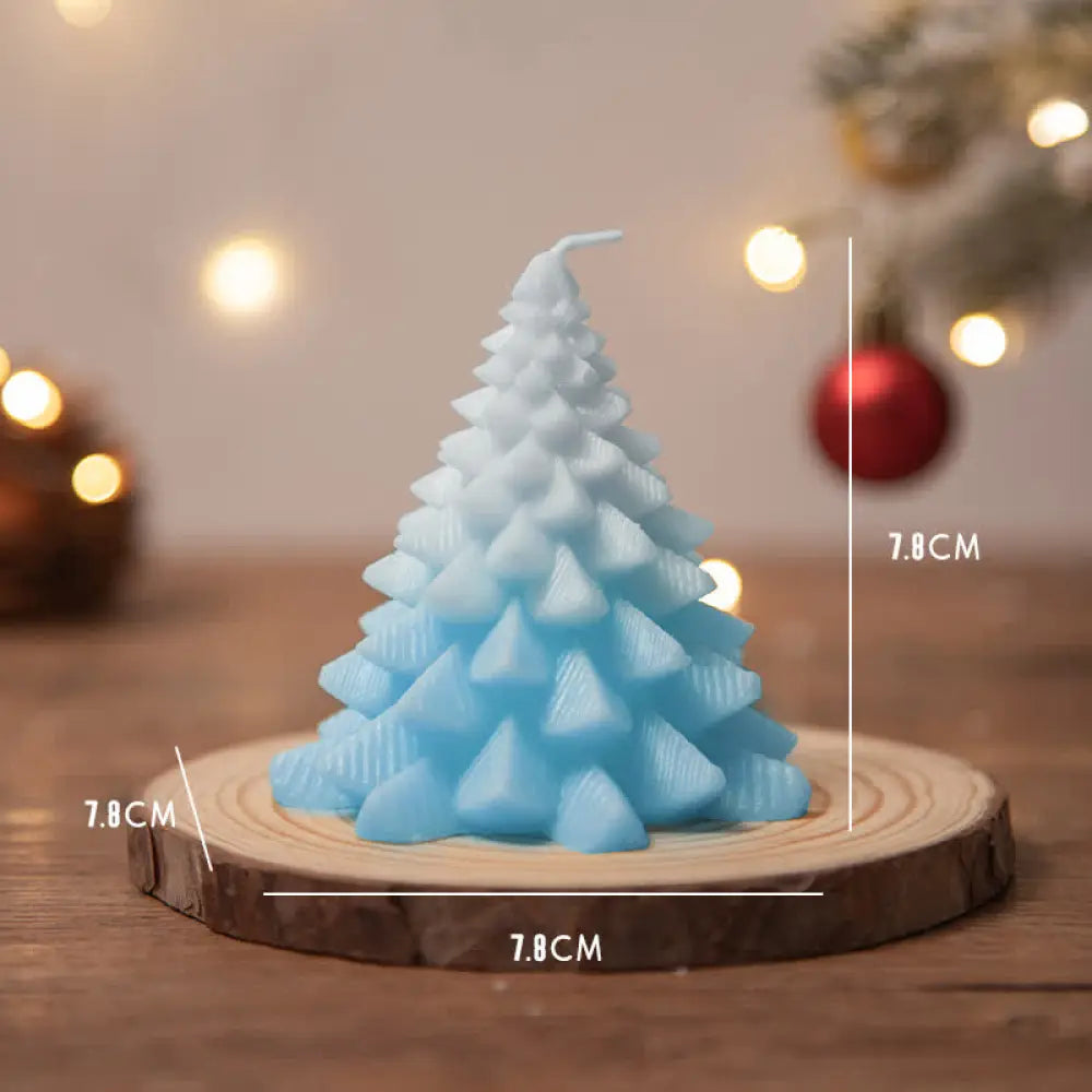 Christmas Tree Scented Soy Wax Candle Gift For Family Friends - Blue Christmas Tree(Blackberry Basil) - Candles
