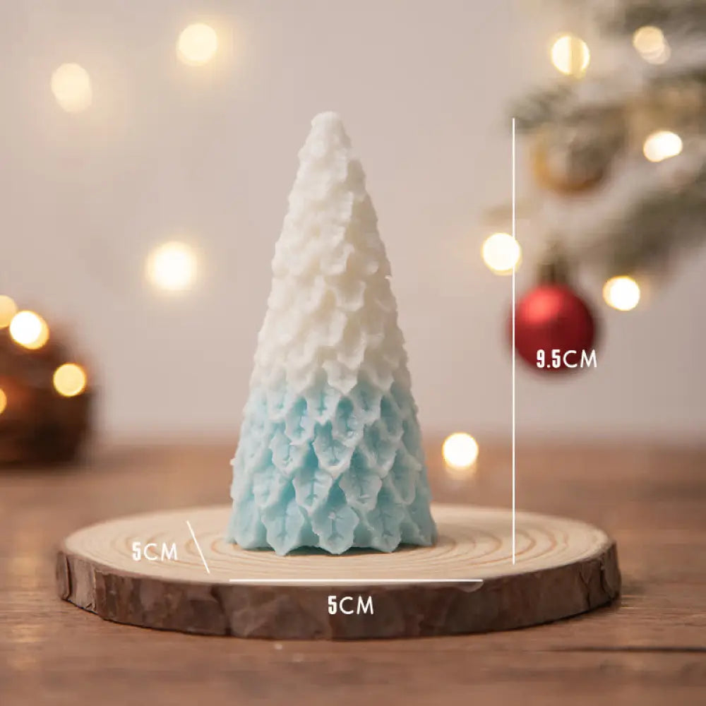 Christmas Tree Scented Soy Wax Candle Gift For Family Friends - Blue Pine Christmas Tree(Blackberry Basil) - Candles