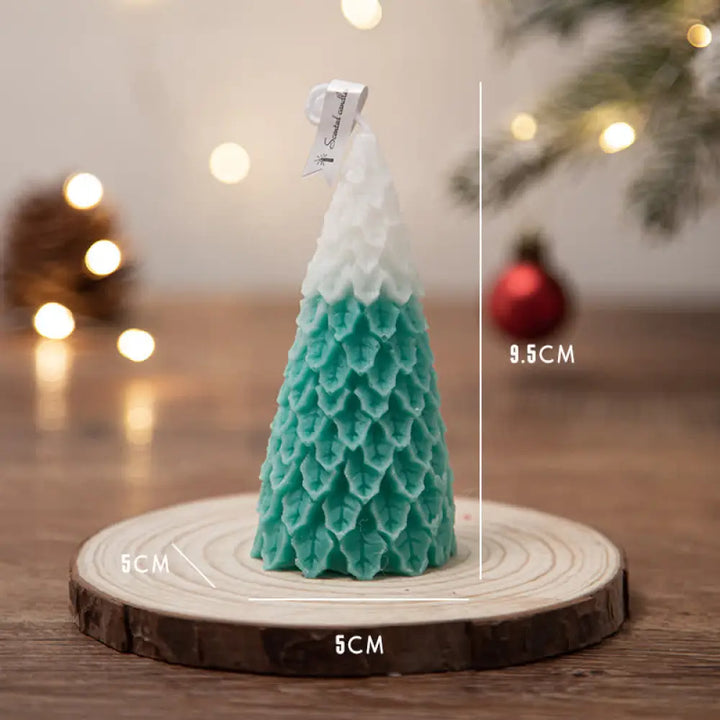 Christmas Tree Scented Soy Wax Candle Gift For Family Friends - Dark Green Pine Christmas Tree(Pomelo) - Candles