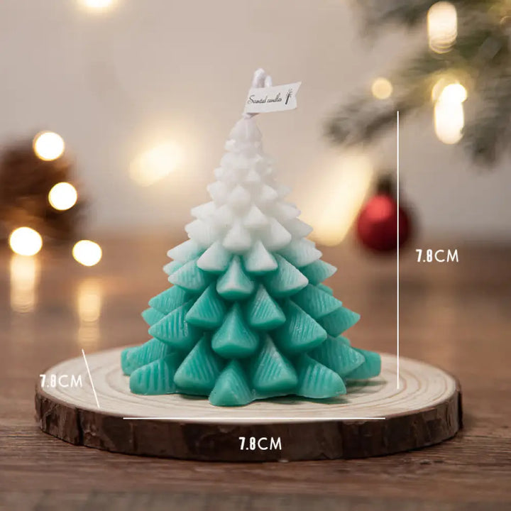 Christmas Tree Scented Soy Wax Candle Gift For Family Friends - Dark Green Christmas Tree(Pomelo) - Candles