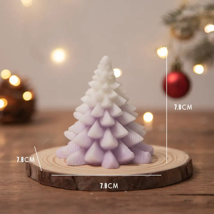 Christmas Tree Scented Soy Wax Candle Gift For Family Friends - Purple Christmas Tree(Lavender) - Candles