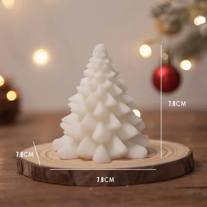 Christmas Tree Scented Soy Wax Candle Gift For Family Friends - White Christmas Tree(Tuberose) - Candles