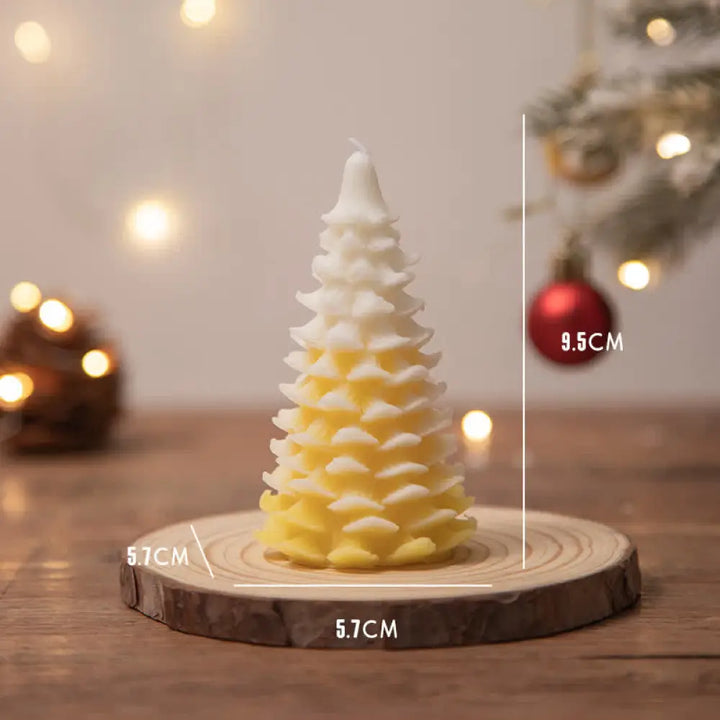 Christmas Tree Scented Soy Wax Candle Gift For Family Friends - Yellow Cedar Christmas Tree(Lime Basil &amp; Mandarin)