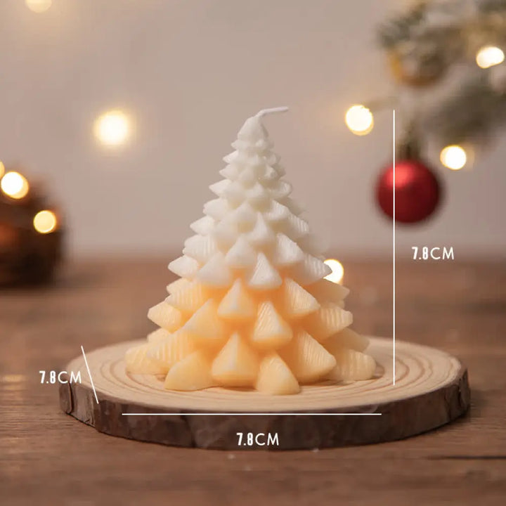 Christmas Tree Scented Soy Wax Candle Gift For Family Friends - Yellow Christmas Tree(Lime Basil &amp; Mandarin) - Candles