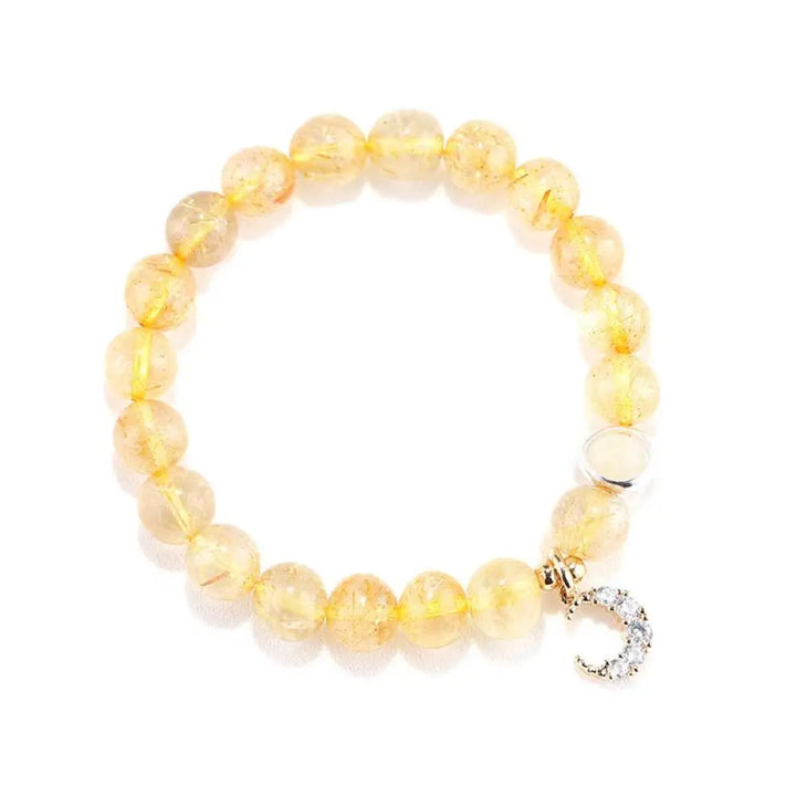 Citrine Luck Protection Moon Charm Bracelet - Citrine - Bracelet