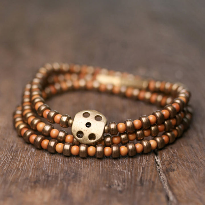 BWOOOH Retro Olive Pit Copper Wealth Bracelet