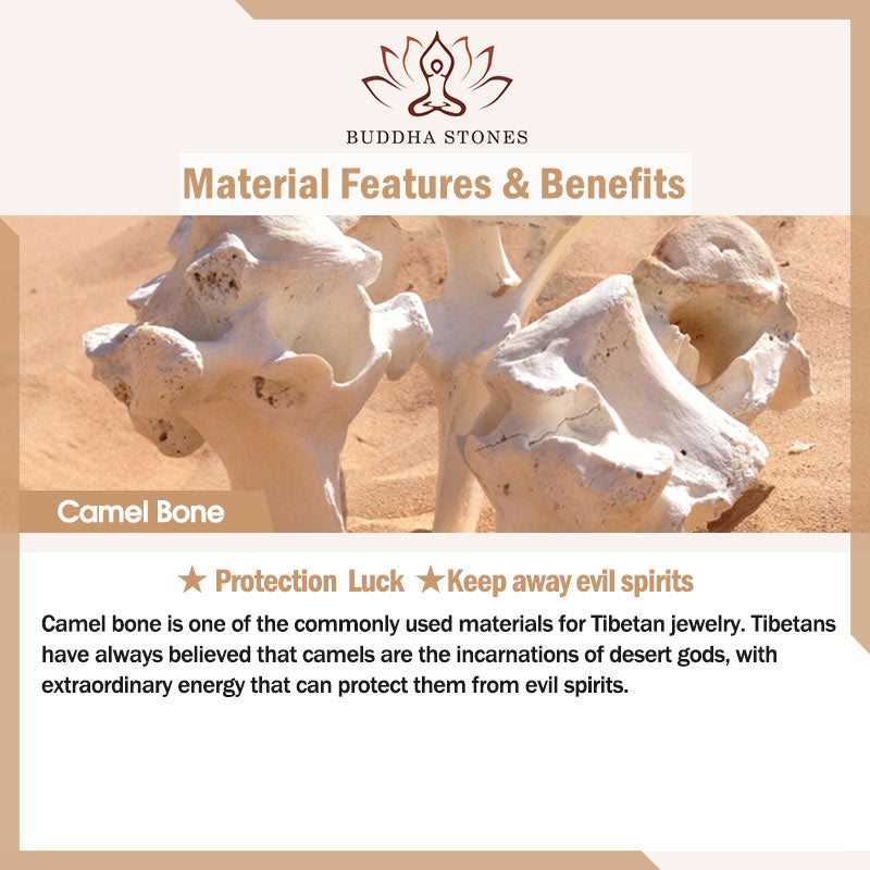 BWOOOH Tibetan Camel Bone Skull Lord of the Corpse Forest Protection Necklace Pendant