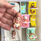 Newborn Sleeping 3 Inches Flexible Solid Platinum Liquid Full Silicone Mini Reborn Doll Baby Girl