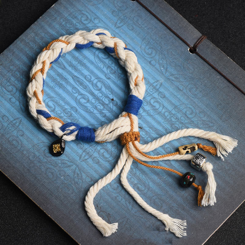 BWOOOH Tibet Zakiram Goddess of Wealth Thangka Handmade Luck Bracelet | spiritual healing bracelet