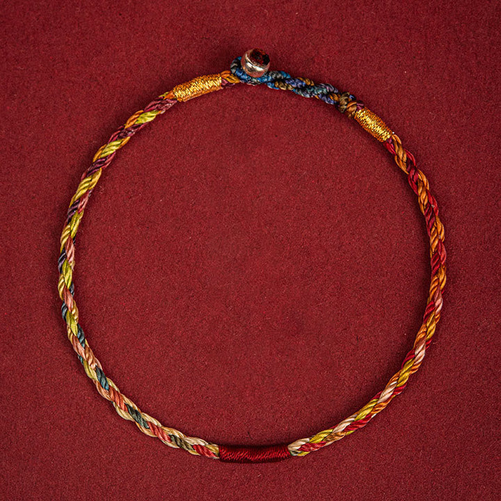 BWOOOH Handmade Five Color Thread Luck Couple Child Adult Bracelet