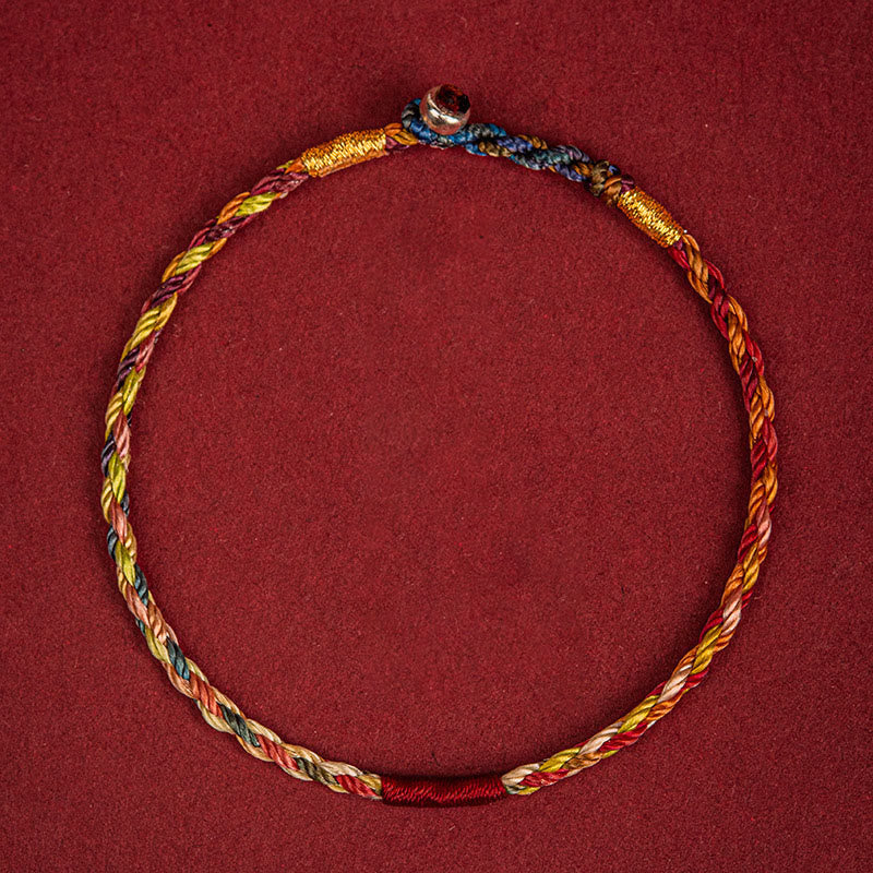 BWOOOH Handmade Five Color Thread Luck Couple Child Adult Bracelet