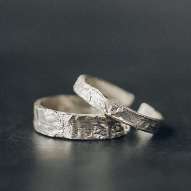 BWOOOH 925 Sterling Silver Simple Design Blessing Couple Ring — Sterling Silver crystal healing bracelet for spiritual hea...