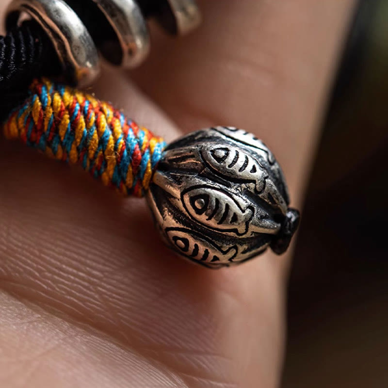 BWOOOH Tibetan Om Mani Padme Hum Carved Amulet Double Wrap Bracelet