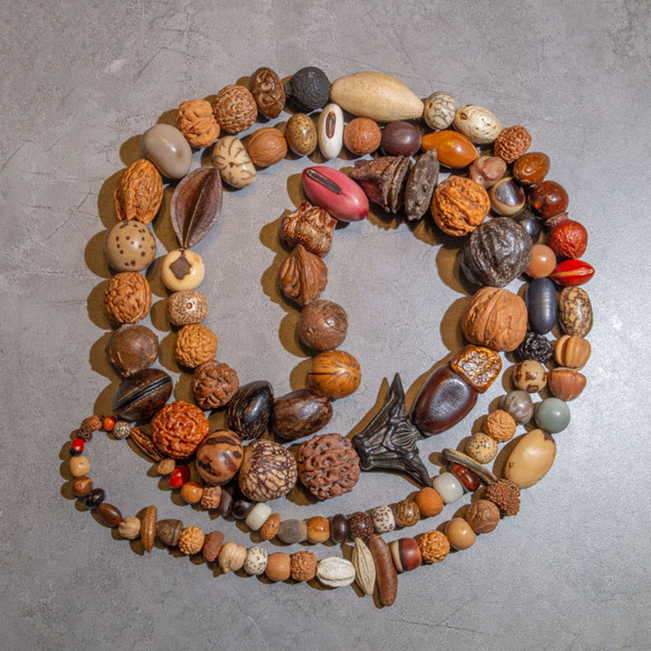 BWOOOH 108 Mala Beads Bodhi Seed Luck Wealth Bracelet Wrist Mala