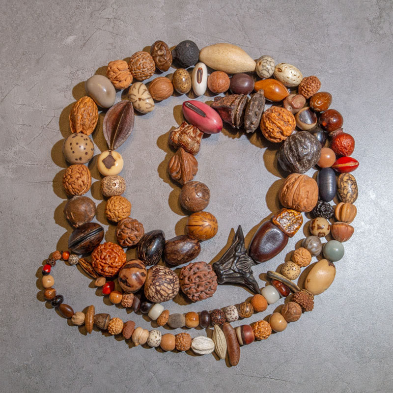 BWOOOH 108 Mala Beads Bodhi Seed Luck Wealth Bracelet Wrist Mala