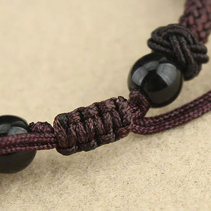 BWOOOH Tibetan Nine-Eye Dzi Bead Three-eyed Dzi Bead Protection String Necklaces Pendant