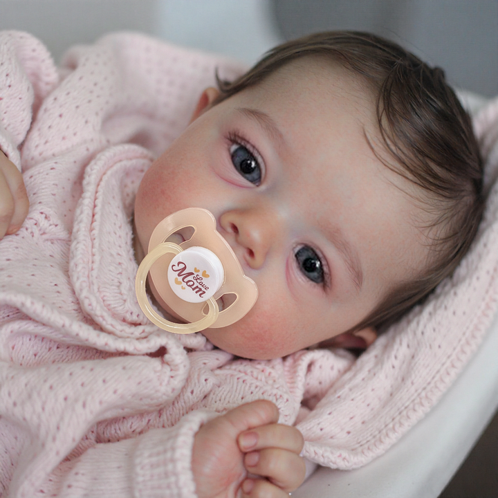 [Heartbeat Coos🔊 & Breath] 18" Real Lifelike Cute Awake Reborn Newborn Doll Named Alica with Brown Hair
