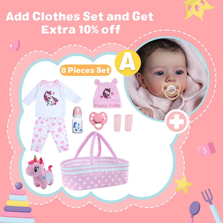 [Heartbeat Coos🔊 & Breath] 18" Real Lifelike Cute Awake Reborn Newborn Doll Named Alica with Brown Hair