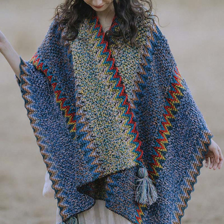 BWOOOH Tibetan Shawl Soft Warm Knitting Cloak Winter Tibe