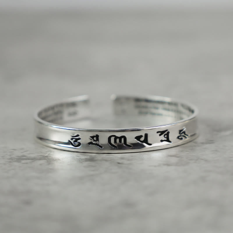 BWOOOH Tibetan Mantra White Copper Bracelet