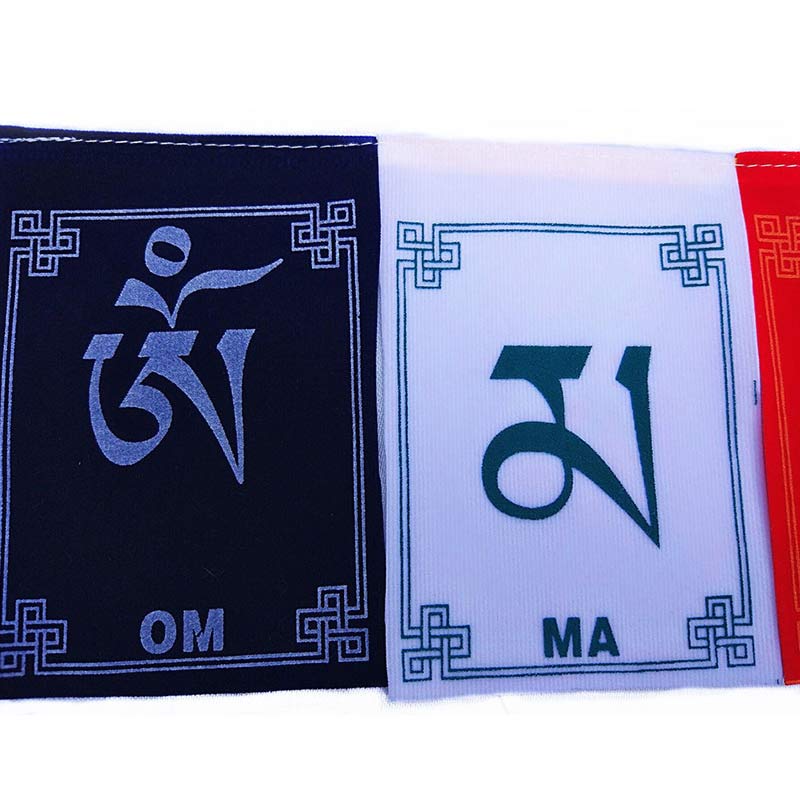 BWOOOH Tibetan Blessing Windhorse Om Mani Padme Hum Outdoor Car Prayer Flag Decoration | spiritual healing bracelet