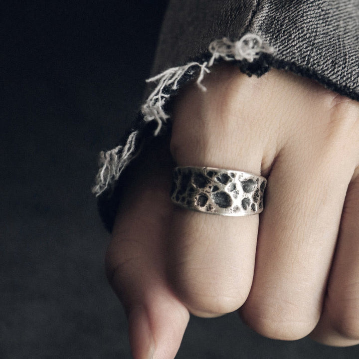 BWOOOH 925 Sterling Silver Bump Texture Design Protection Ring