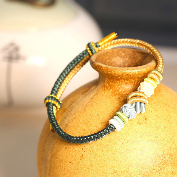 BWOOOH Two-Color Rope Handcrafted Eight Thread Peace Knot Luck Connection Bracelet  -  Thread Tibetan bracelet for spiritual...