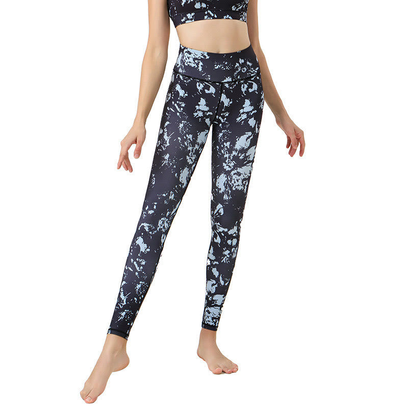 BWOOOH printed yoga leggings - Spots Maple Leaf Print Sports Exercise F
