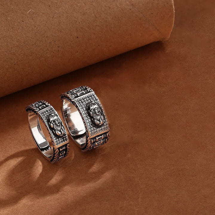 BWOOOH Lucky FengShui PiXiu Wealth Prayer Wheels Couple Ring