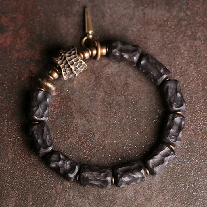 BWOOOH Ebony Wood Copper Balance Protection Couple Bracelet | natural stone spiritual bracelet for healing and mindful living