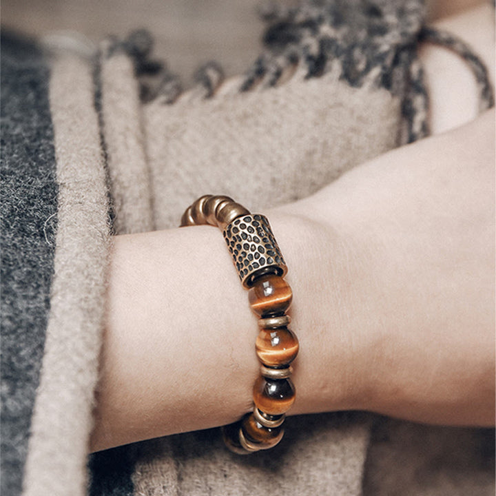 BWOOOH Tiger Eye Stone Copper Protection Bracelet