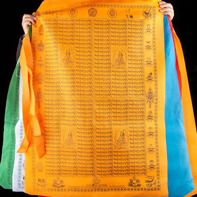Buddha Stones Tibetan 5 Colors Windhorse Happiness Auspicious Outdoor Prayer Flag
