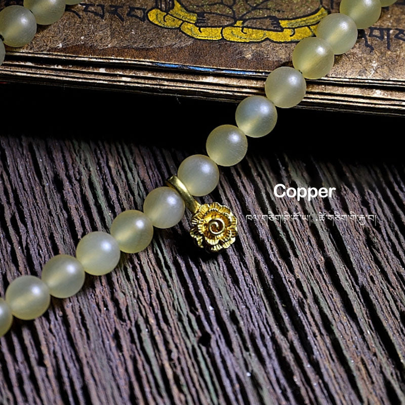 BWOOOH 108 Mala Beads Tibet Sheep Horn Amber Luck Bracelet