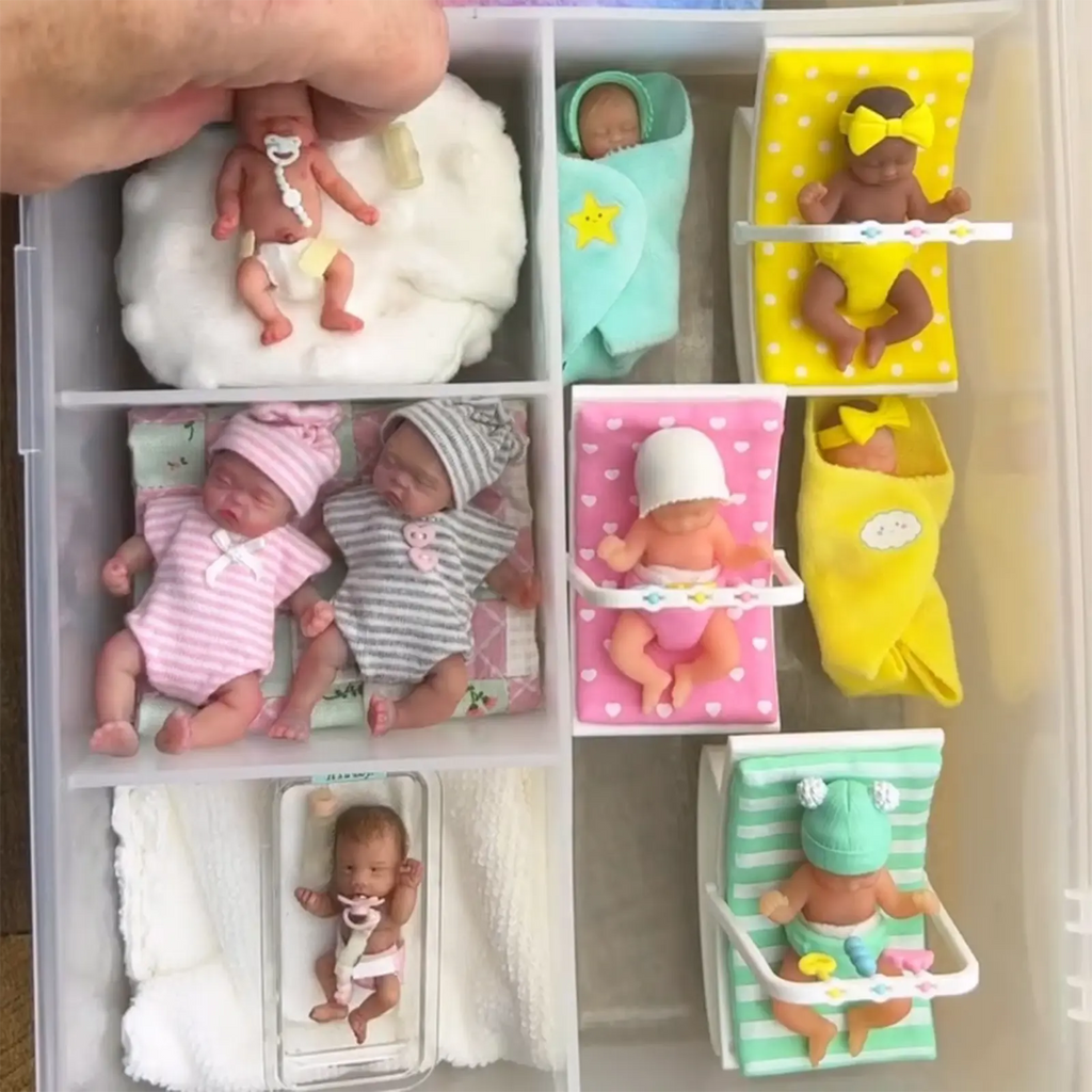 Newborn Sleeping 3 Inches Flexible Solid Platinum Liquid Full Silicone Mini Reborn Doll Baby Girl