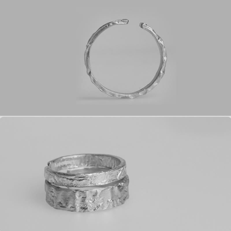BWOOOH 925 Sterling Silver Simple Design Blessing Couple Ring