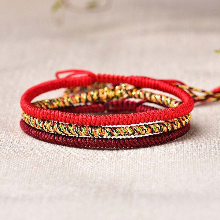 BWOOOH Tibetan Lucky 3 Combination Sets Red String Bracelet