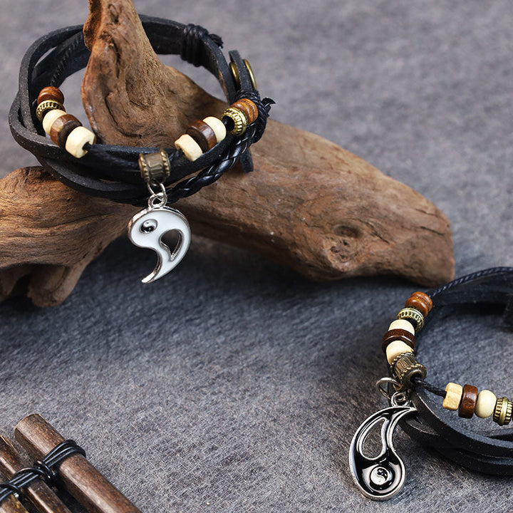 BWOOOH Yin Yang Pendant Couple Balance Bracelet
