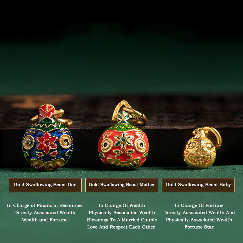 BWOOOH Tibetan Gold Swallowing Beast Family Five God Of Wealth Thangka Fortune Bead Bracelet