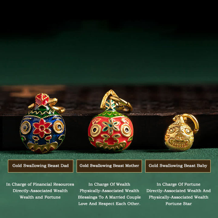 BWOOOH Tibetan Gold Swallowing Beast Family Dorje Vajra Strength Bead Bracelet