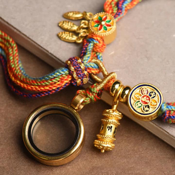 BWOOOH Tibetan Om Mani Padme Hum Dreamcatcher Luck Colorful Reincarnation Knot String Bracelet