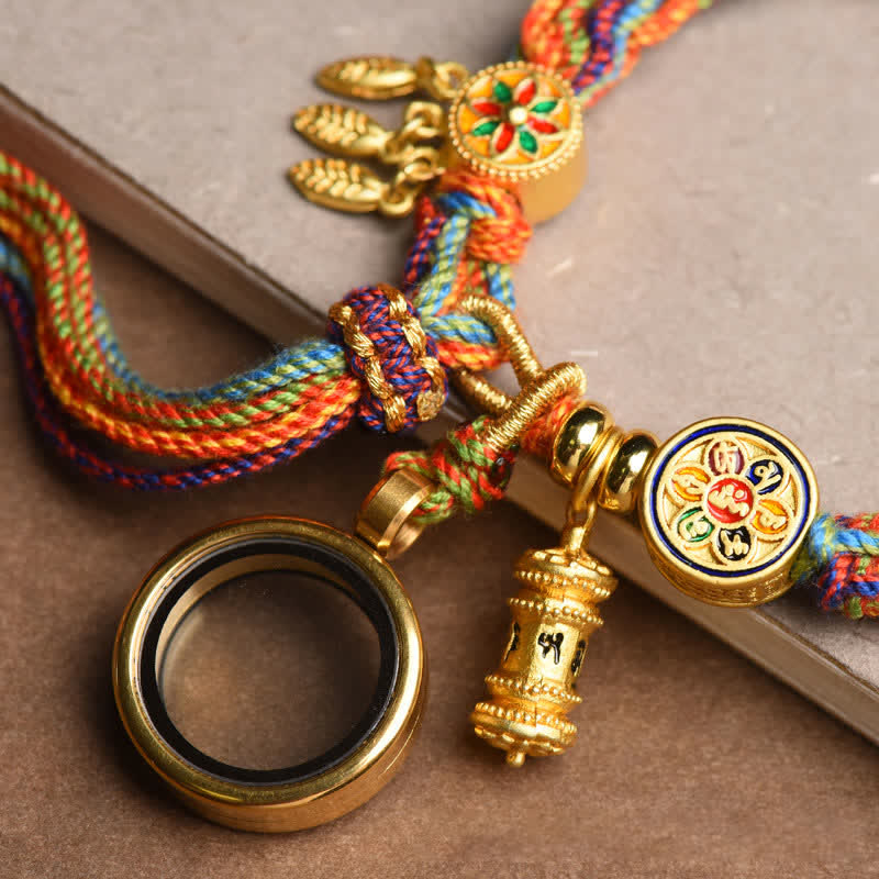 BWOOOH Tibetan Om Mani Padme Hum Dreamcatcher Luck Colorful Reincarnation Knot String Bracelet