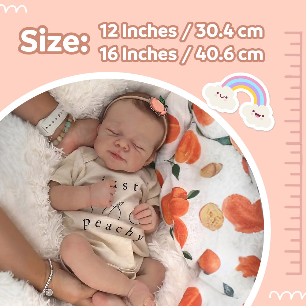 12" & 16" Flexible Full Body Silicone Reborn Newborn Sleeping Baby Doll Boy and Girl Just Like A Real Baby That can Experience Healing Bathing