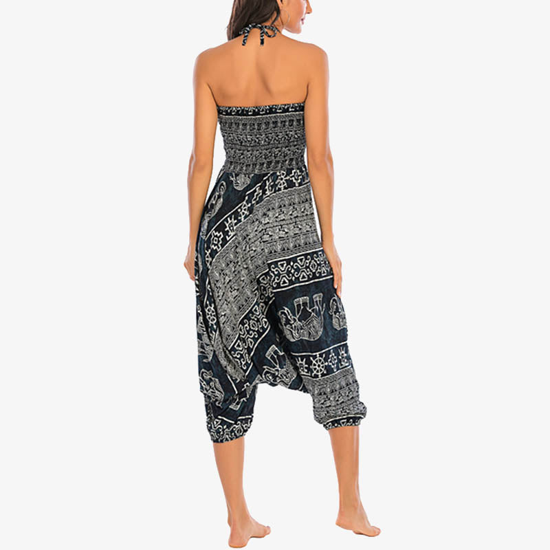 BWOOOH printed harem pants - Two Style Wear Elephant Pattern Loose Sm