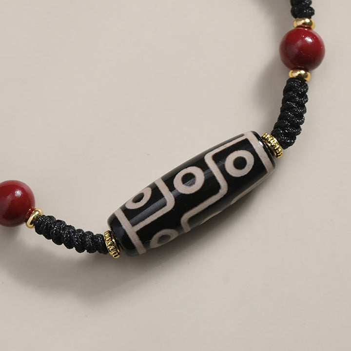 BWOOOH Handcrafted Tibetan Nine-eye Dzi Bead Protection Bracelet