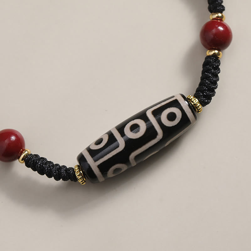 BWOOOH Handcrafted Tibetan Nine-eye Dzi Bead Protection Bracelet